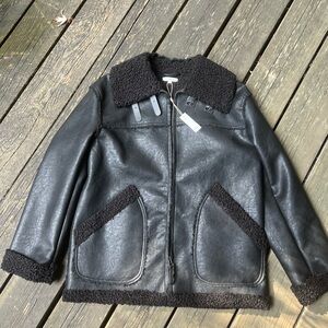 Max Studio faux shearling bomber jacket